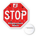 Octagon Shape Plastic Advertising Campaign Button (3")